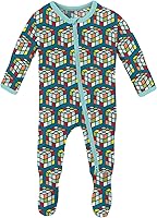 Vista 83 de KicKee Baby & Toddler - Pijama de viscosa ultrasuave de bambú con patas abatibles y puños