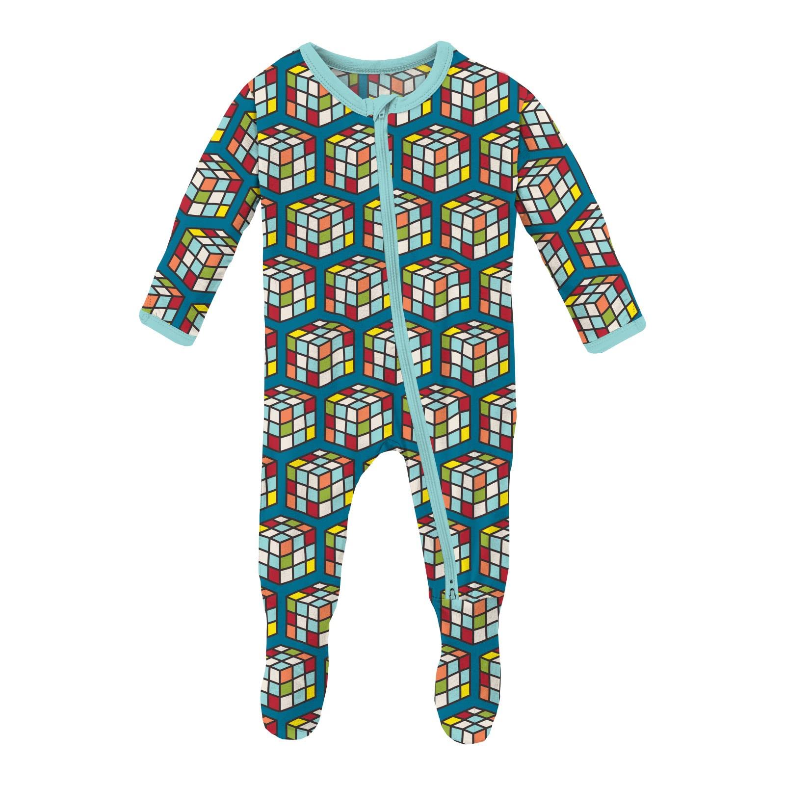 KicKee Baby &amp; Toddler Zipper Footie – Ultra-Soft Viscose from Bamboo Pajamas with Flip Paws &amp; Grips