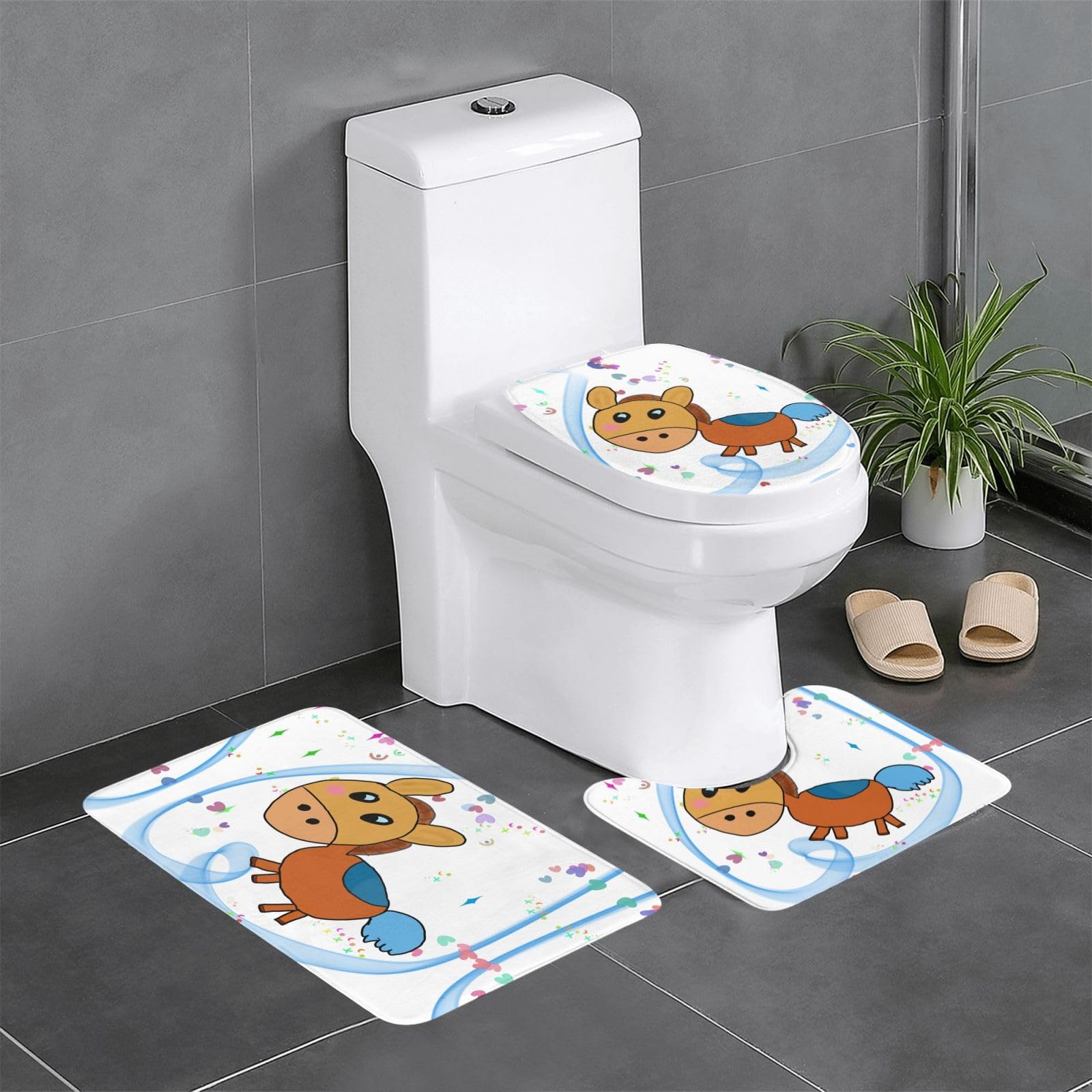 Tapis de salle de bain imprimés antidérapants 61x40