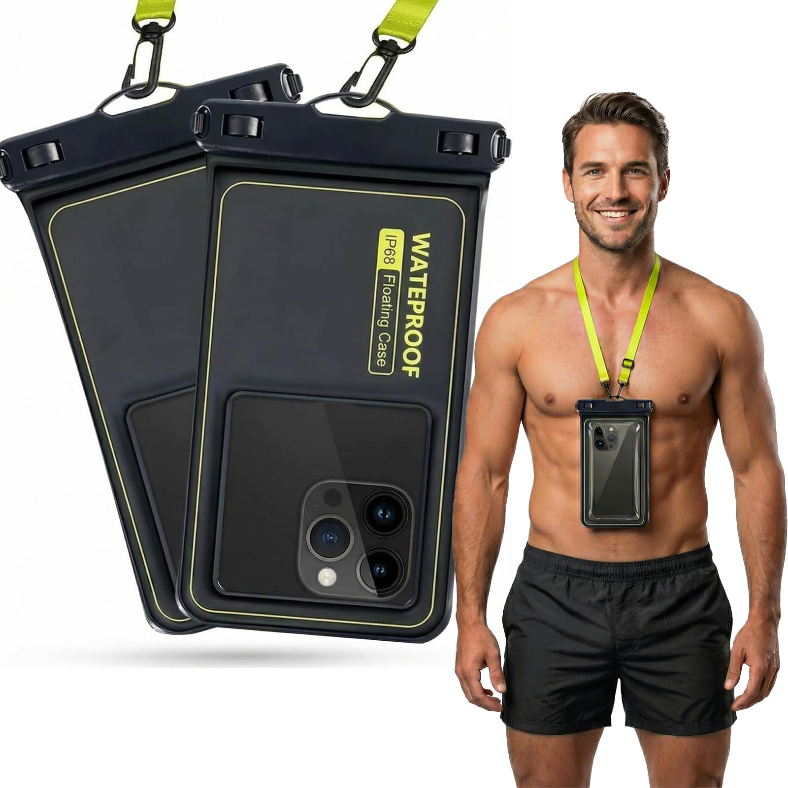 Tandoler Marine IP68 Waterproof Phone Pouch, Floating Waterproof Phone Case with iPhone 17/16/15 Pro Max/ 14 Pro Max/ 13 Pro Max/ 12/ S24 Up to 7 inch