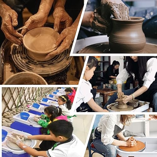 Miniatura 7 de ANBULL Máquina de rueda de cerámica, cerámica eléctrica de 9.8 in, máquina formadora de trabajo con palanca ajustable y pedal de palanca de pies