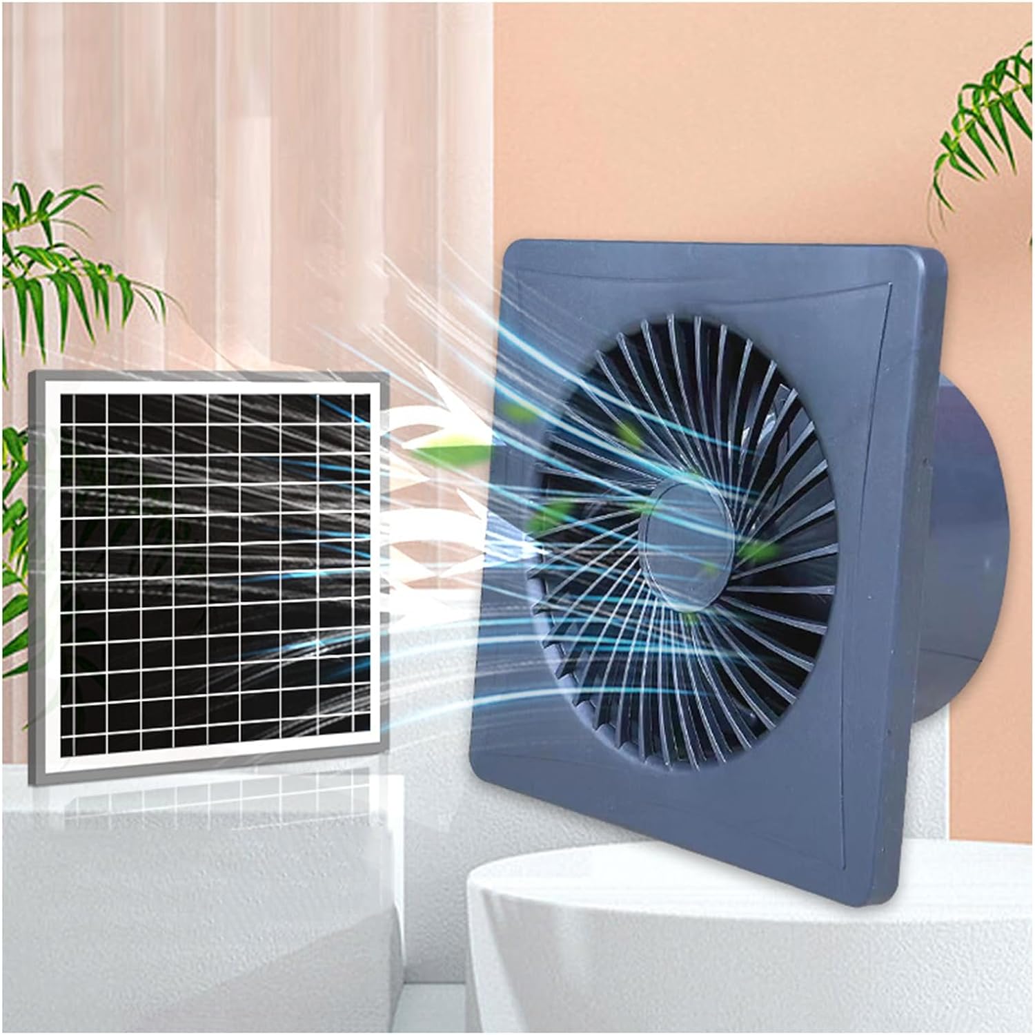 Solar Wall Exhaust Fan Blue Grizzly Square Ventilation Fan Strong