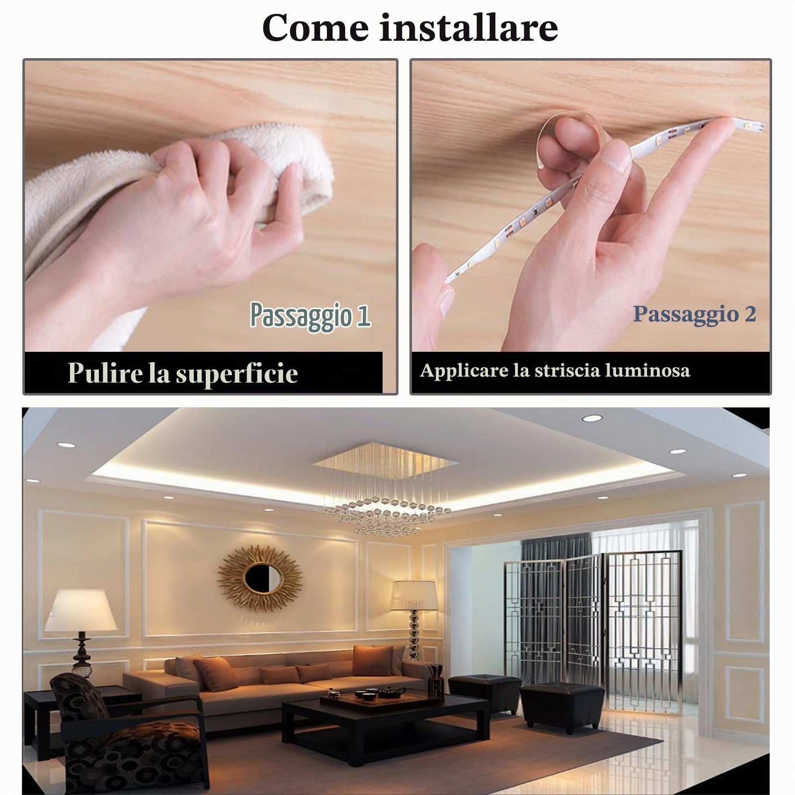 Striscia Led a Batteria Decorare per DIYer: Autoadesivo 2M LED Alimentate a Batteri Telecomando a 17 Pulsanti Dimmerabile - Decorazione D'interni fai da te