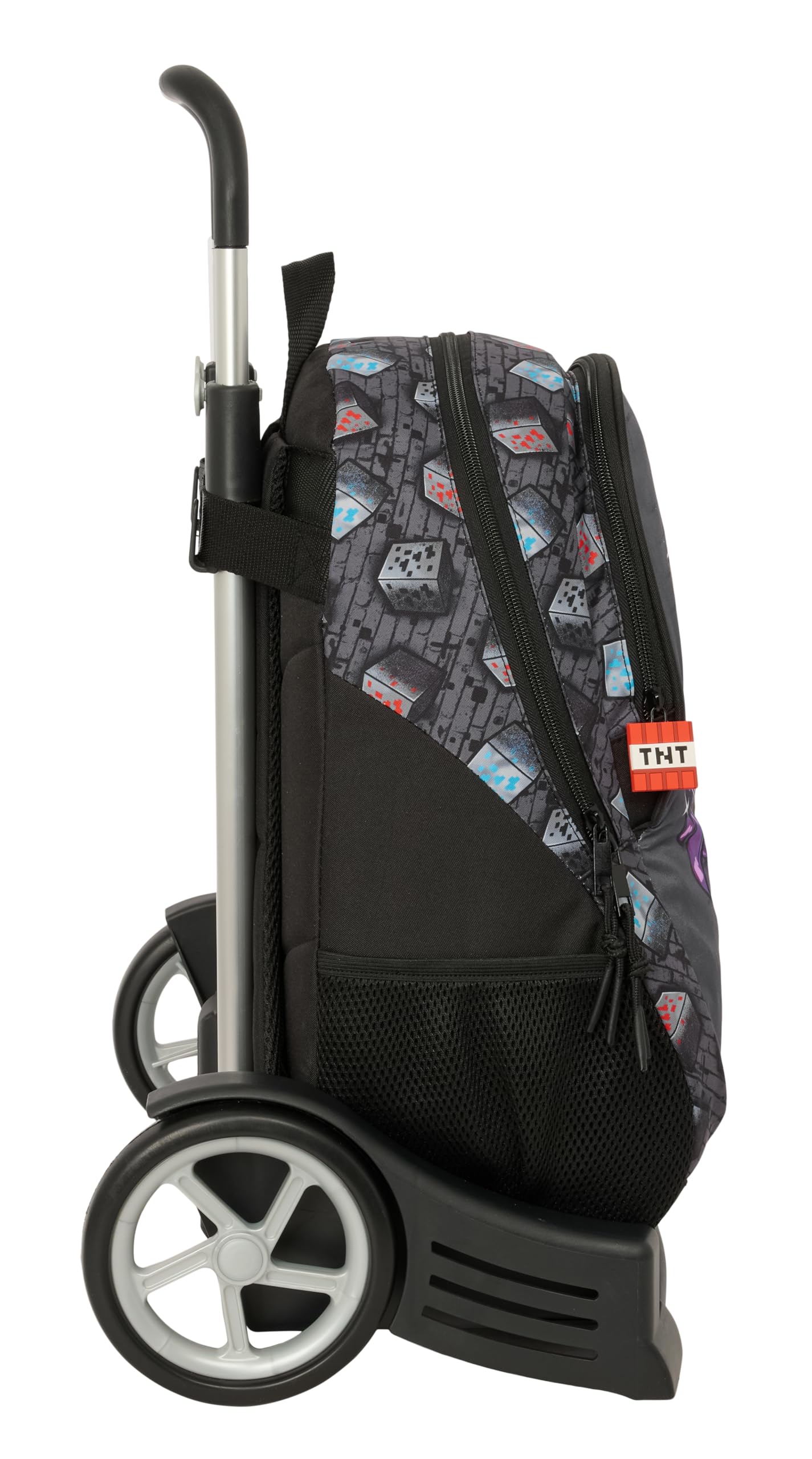 MINECRAFT GRAFFITI - Mochila Escolar, Espalda Ergonómica, con Carro Safta Evolution, Ideal para Niños de Diferentes Edades, Cómoda y Versátil, Calidad y Resistencia, 32x16x44 cm