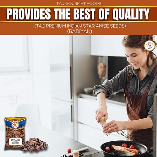 Miniatura 8 de TAJ Semillas de anís estrella india prémium (cápsulas enteras), Badian Khatai, 3.5 onzas