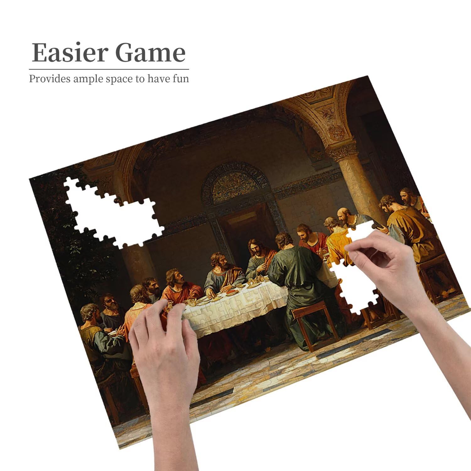 Drewniane puzzle dla dorosłych 3000 sztuk | Ostatnia Wieczerza | Zabawki edukacyjne | Puzzle dla dorosłych i dekoracje rodzinne | Rozmiar 122x80 cm | Prezent dla dorosłych | Prezenty świąteczne