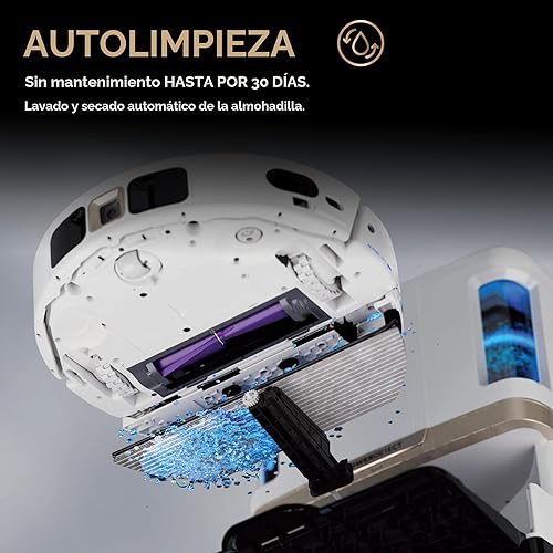 Miniatura 8 de Shark PowerDetect NeverTouch Pro - Robot Vacuum & Mop Combo, Autovaciado, Autorrecarga con almohadilla autolimpiante de lavado y seco, capacidad de