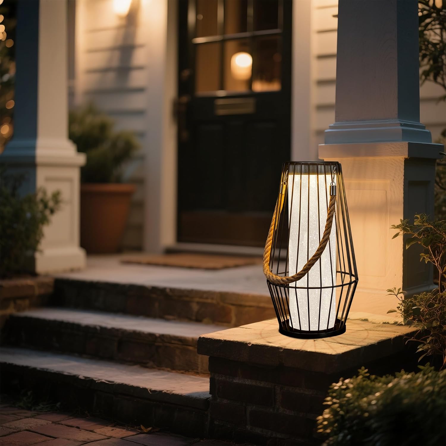 pearlstar Large Solar Lanterns Outdoor Waterproof-Heavy Duty Metal Hanging Lights Solar Table Lamp for Outside Patio Yard Garden Porch Tabletop Decor