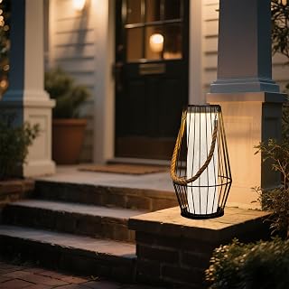 Large Solar Lanterns Outdoor Waterproof-Heavy Duty Metal Hanging Lights Solar Table Lamp for Outside Patio Yard Garden Porch Tabletop Decor | Upgraded High-Efficiency Solar Panel with 30% Brighter Light, for Outside Patio Yard Garden Porch Tabletop Decor, Warm White
