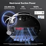 roborock Saros 10 Robot Vacuum and Mop, 22,000Pa Suction, 3.14-inch Ultra Thin, Auto Detachable Mop, AI Obstacle Avoidance, Auto Detergent Dispenser, Hot Water Mop & Dock Self Cleaning, Pet Friendly
