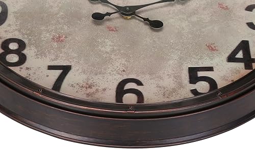 Miniatura 4 de Monarch Specialties I 9054 Relojes, 20" redondo, reloj de pared, marrón antiguo, de transición