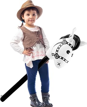 6 pack 40 Inch Inflatable Horse Stick Cute Horsehead Stick Balloon Colorful Inflatable Horsehead Blow Up Pony Toys for Christmas Cowboy Cowgirl Horse Theme Party Decor (Color Style 1)