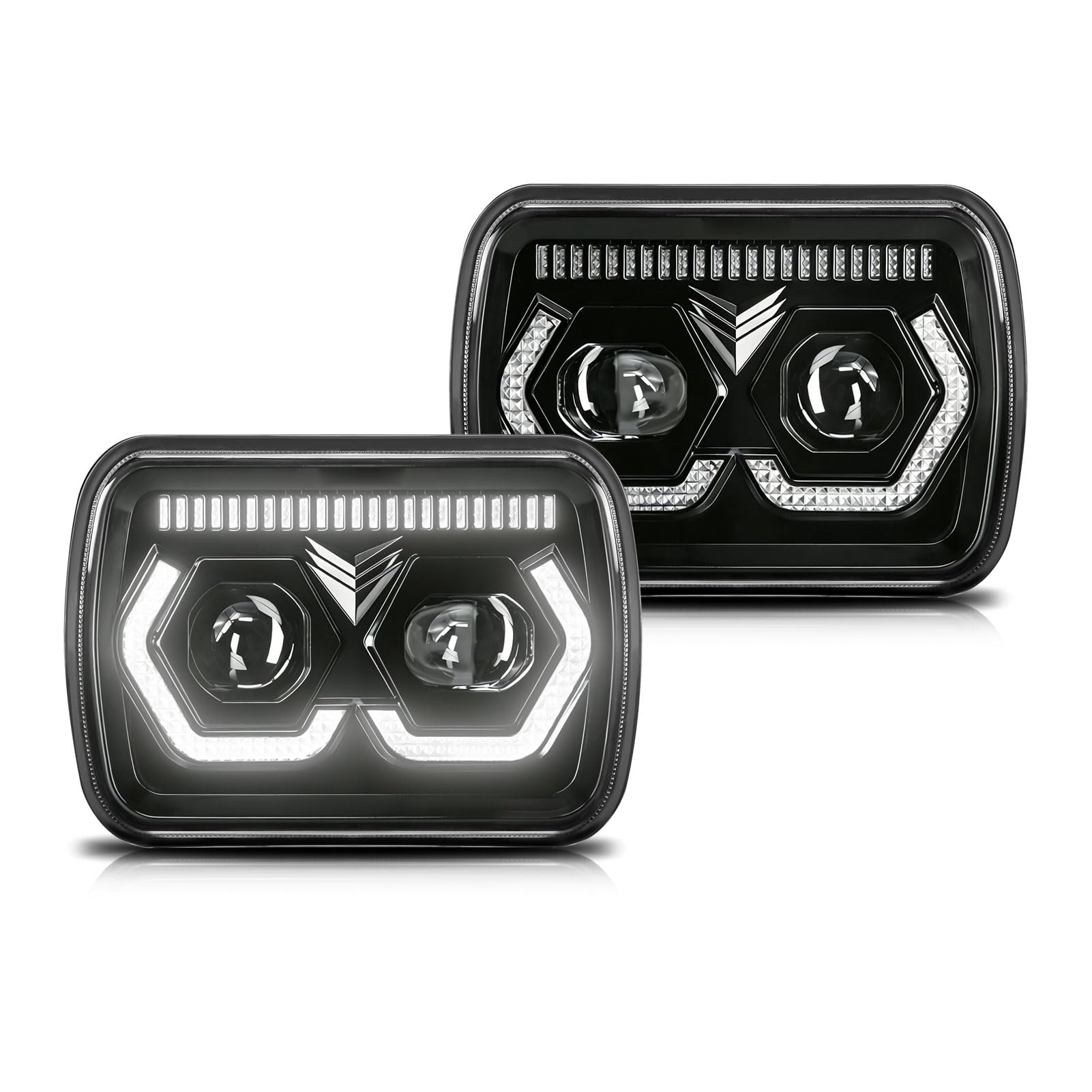 Tbest 5x7 7x6 Cali LED Reflektor DRL Prostokątny Reflektor światła Drogowego Sygnalizacyjnego 9000LM Wysoki Niski strumień IP67 Odlewany Aluminiowy do Samochodów Motocykli