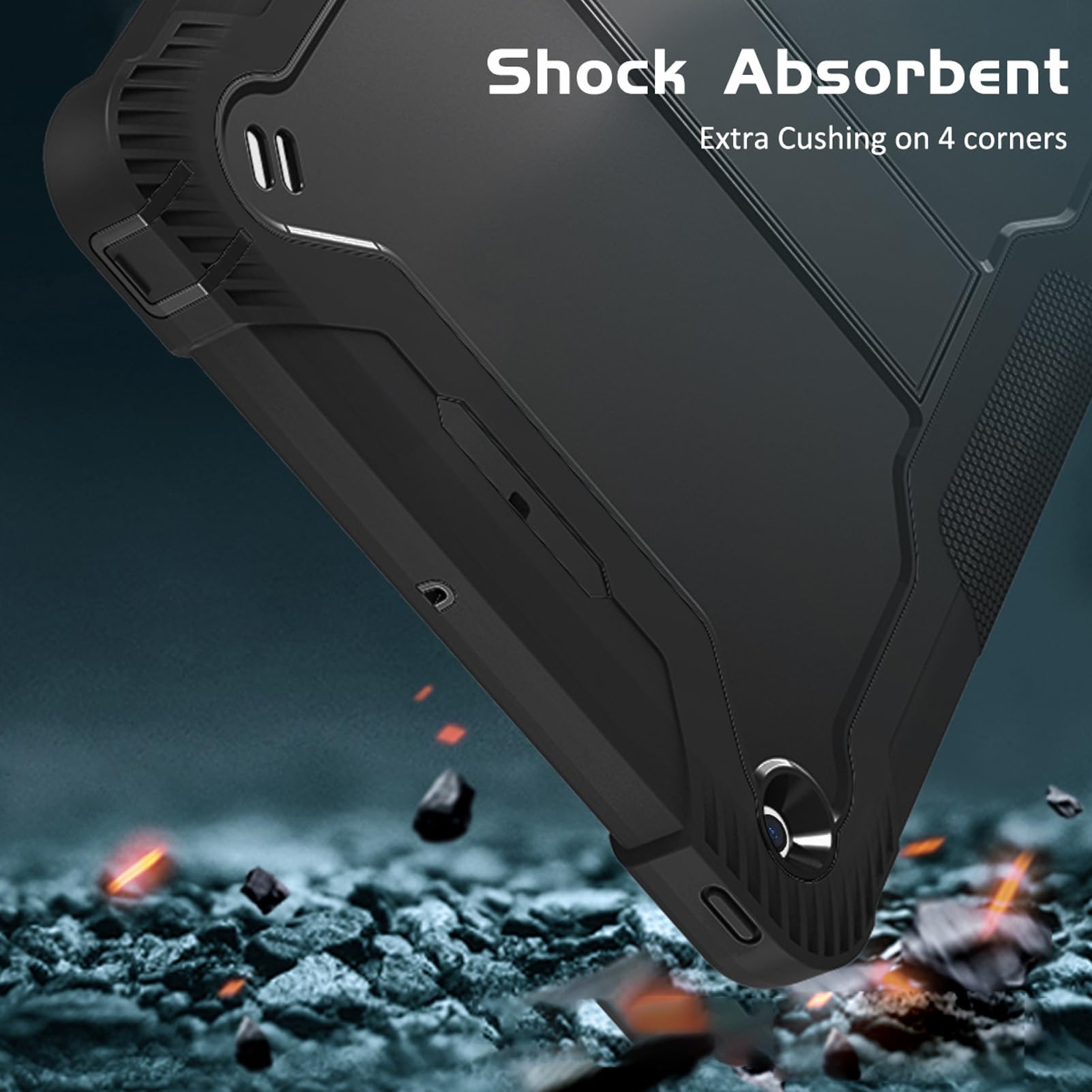 Tablet-Hülle aus Silikon, stoßfest, Fallschutz, robuste Tablet-Hülle mit Ständer zum Ansehen von Filmen, Spielen und Lesen, Surfen