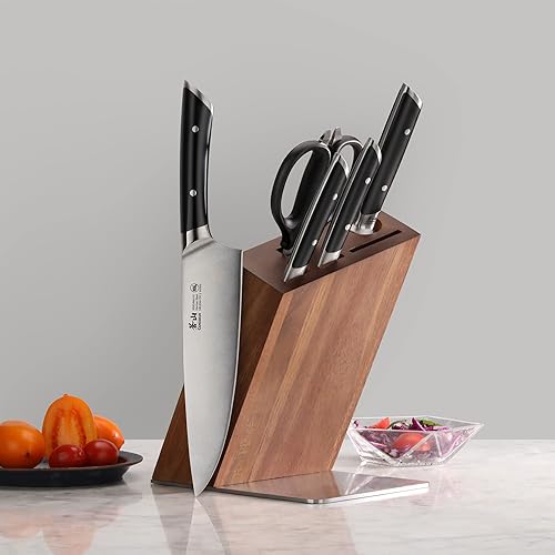 Miniatura 8 de Cangshan HELENA Series - Juego de bloques de cuchillos HUA forjado de acero alemán (6 piezas, negro)