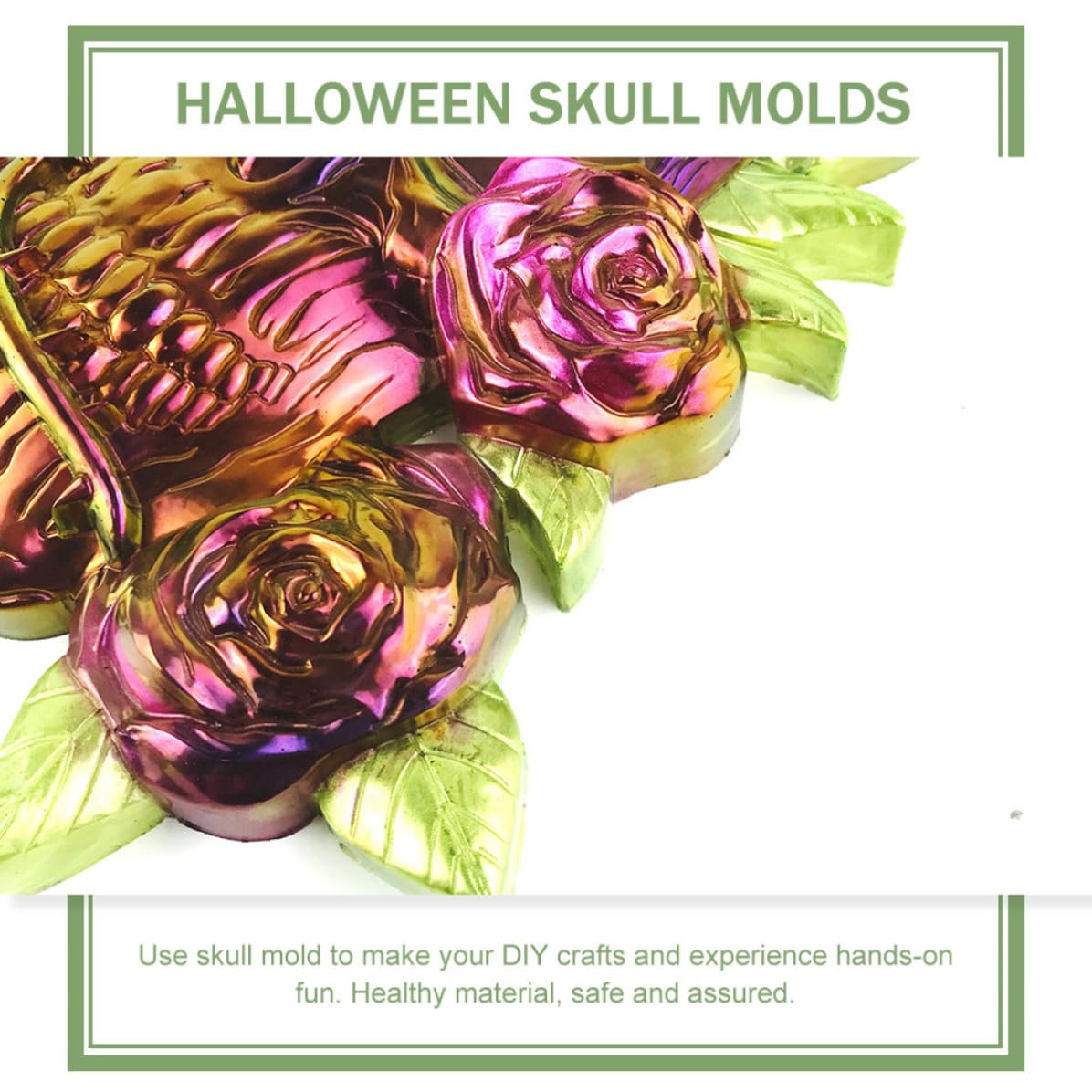 OSALADI 3 Piezas Molde de Silicona Blanco Forma de Calavera para Decoración de Pared, Material Saludable y Excelente Elasticidad, Adecuado para Manualidades DIY y Adornos de Halloween