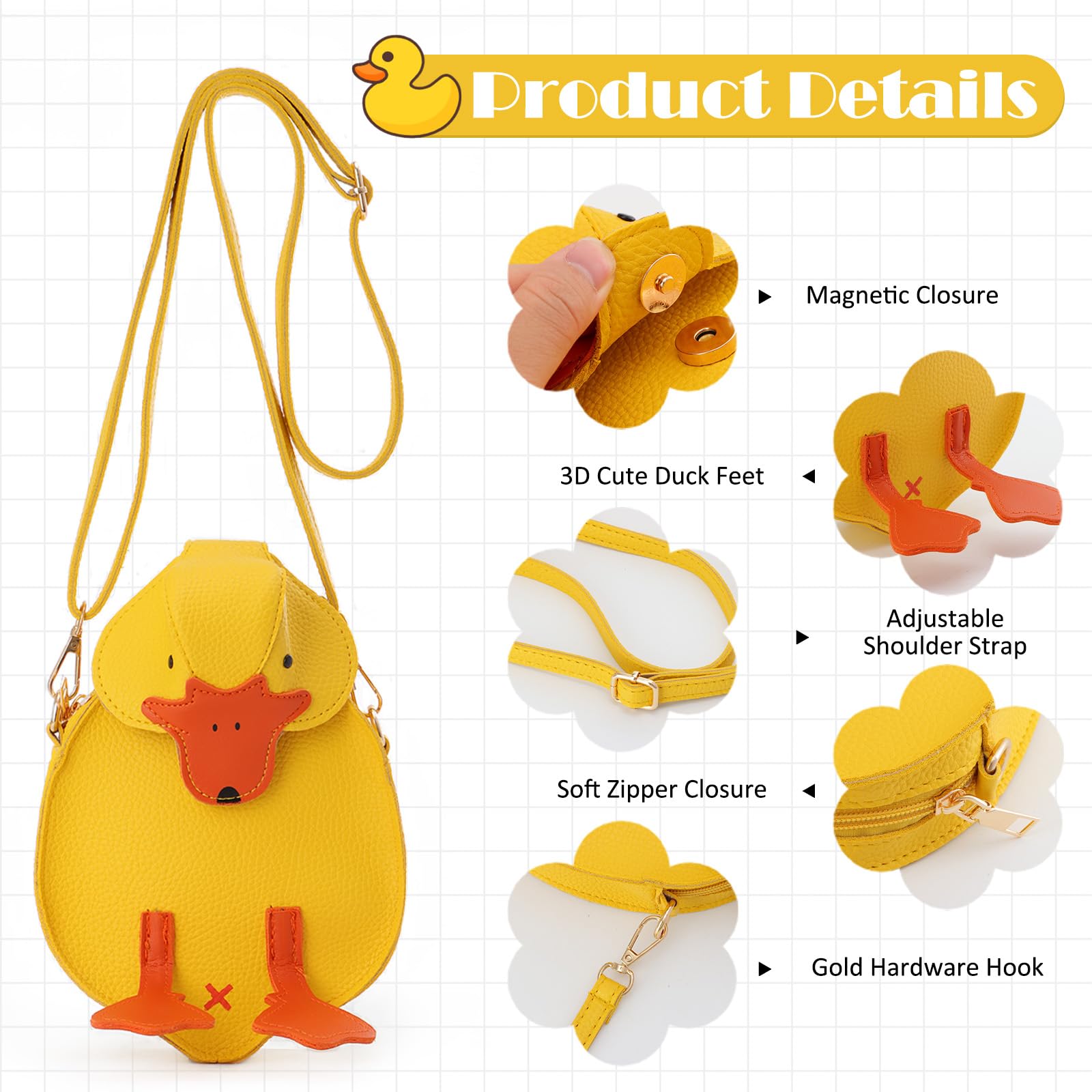 Unique Animal Design Sling Sac à main Canard Sac à main Nouveauté Sac à Bandoulière