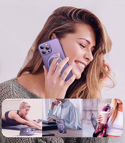 Miniatura 7 de IKARY Funda con anillo giratorio de 360 para iPhone 11 Pro con soporte magnéticoinvisible, compatible con Magsafe protección estándar militar, a