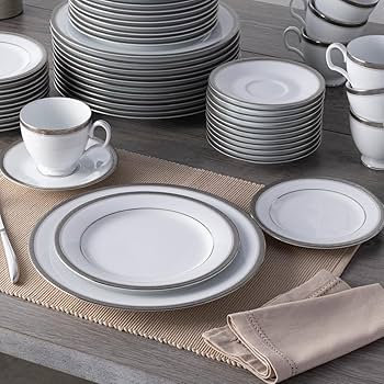 Amazon.com | Noritake Charlotta Platinum 60-Piece Value Set