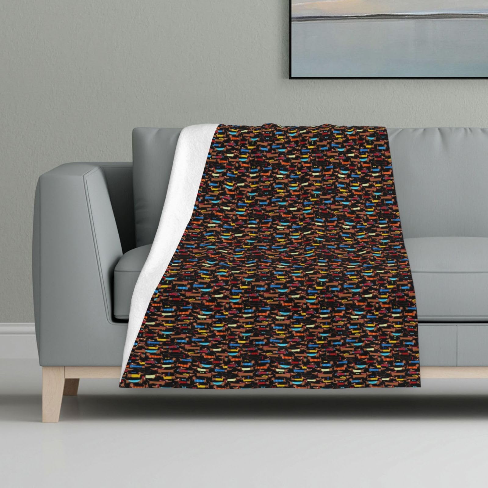 Plaid flanelle chaud I Love My Dog pour soirées cocooning et voyage