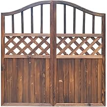 Swinging Cafe Doors,Freestanding Wood Fence Partition Wooden Garden Pergola Gate for Home Yard Outdoor,Customizable Size,Brown,120x90cm