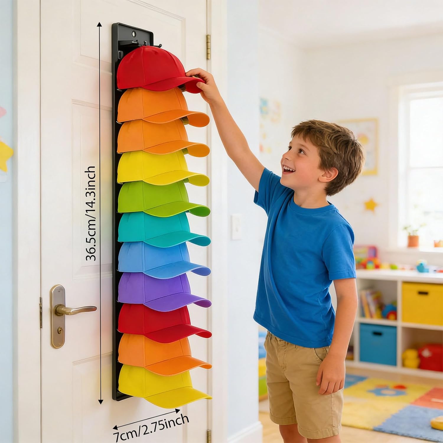 Vertical Hat Storage Rack for Efficient Space Saving Organization Saves Room Home Garage Otherwise Closet Settings Office