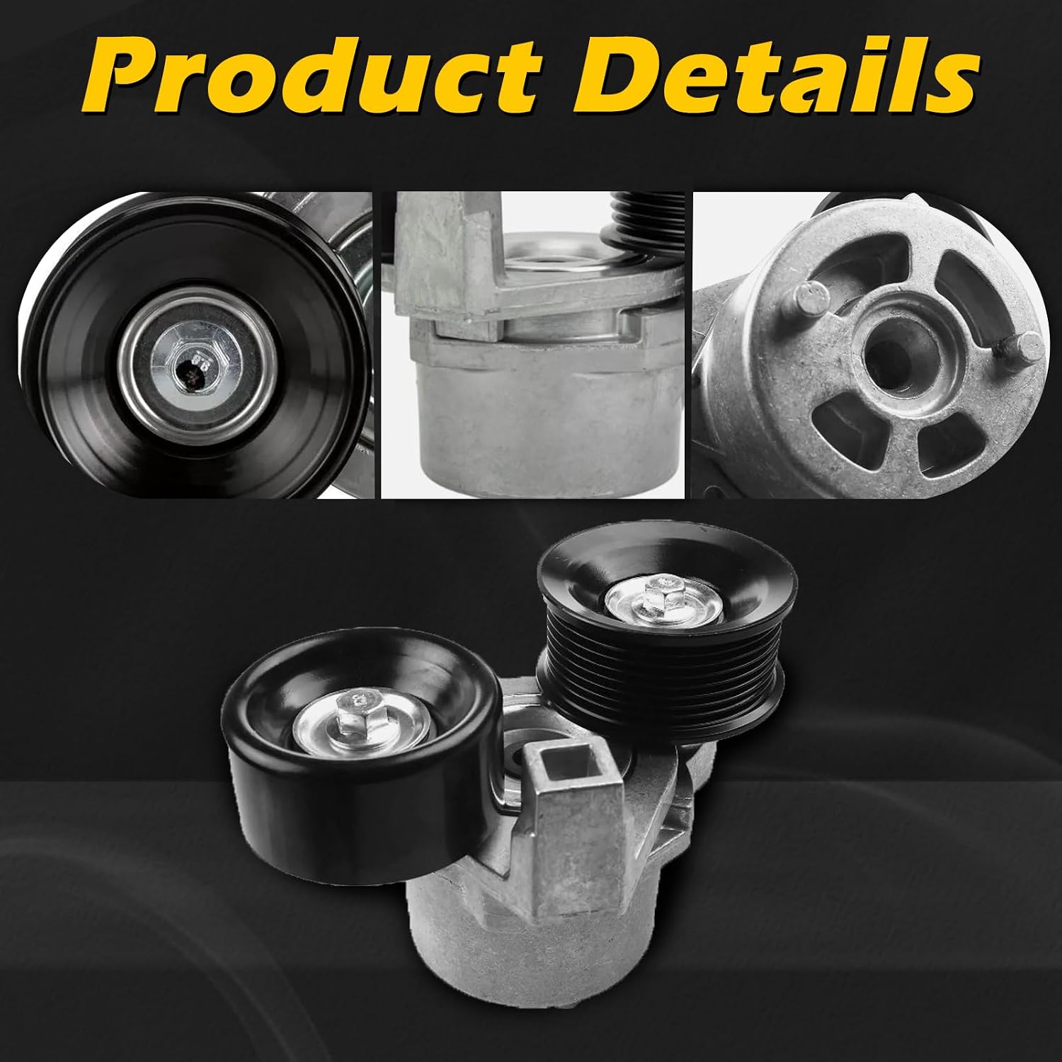 38191 AC Drive Belt Tensioner Assembly with Pulley Compatible with Ford E-350 E-450 E-550 Club Wagon Econoline Super Duty Excursion for F-250 F-350 F-450 F-550 Super Duty Replaces# F8UZ6B209CA