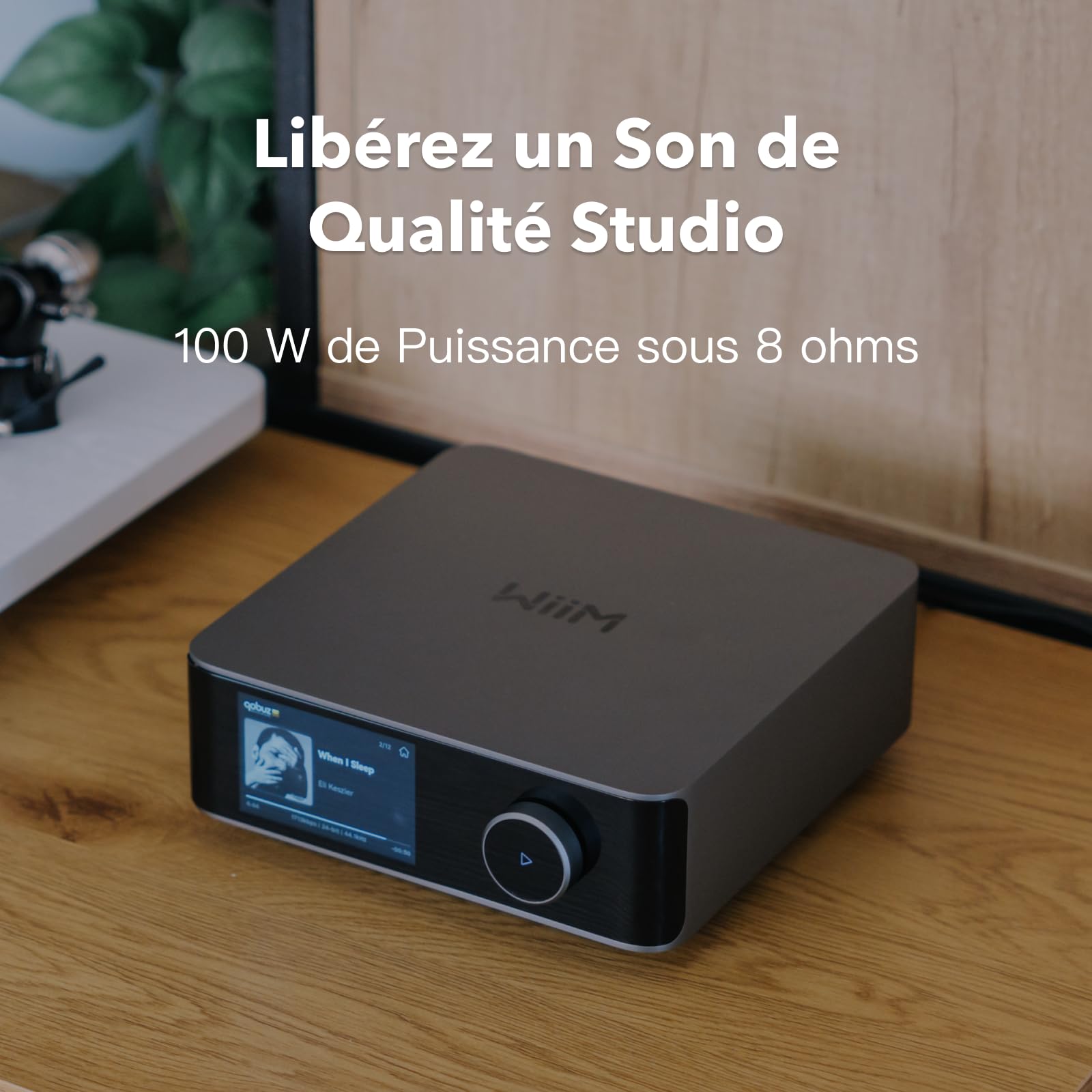 WiiM Amp Ultra avec Voice Remote2 | Amplificateur de Streaming 100W avec DAC ESS ES9039Q2M Dual Amplis TI TPA3255 |Égaliseur RoomFit Intégré&Écran Tactile| Entrées HDMI ARC, Optique, RCA| Gris Spatial