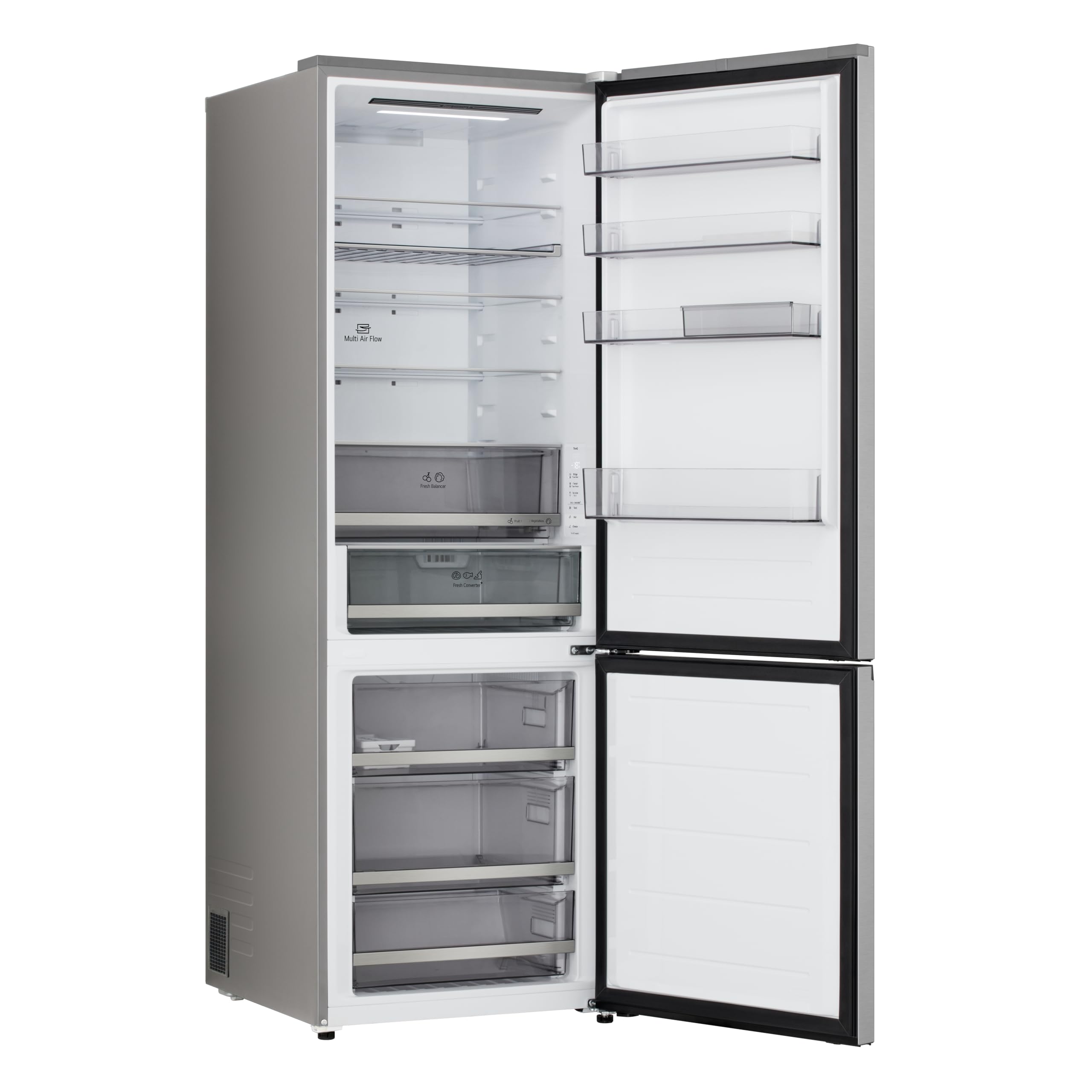 LG GBBW322DPY Frigorifero Combinato Fit & Max Larghezza 70cm, Classe C, Raffreddamento Intelligente con AI Fresh,Fresh Converter, Total No Frost e Metal Fresh, Door Cooling, 465L, Wi-Fi, Prime Silver