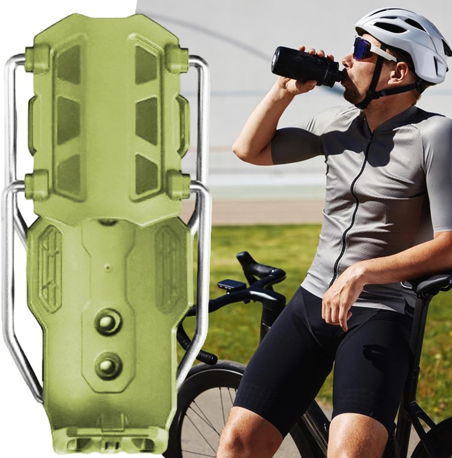 Mountain Bike Bottle Holder - Automatic Bicycle Bottle Cage Clamp | Adjustable 360 Degree Rotatable Water Bottle Holder for Road Bikes Cycling Mani