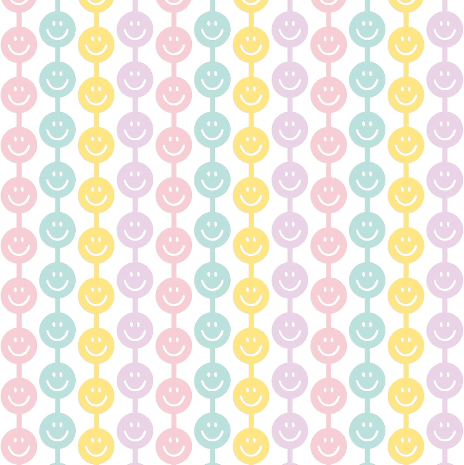 Tellingyou 2 Set Pastel Foil Curtain Happy Face Party Birthday Backdrop