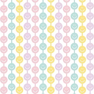 Tellingyou 2 Set Smile Face Foil Curtain Smile Party Decorations Happy Pastel Birthday Decor Macaron Color Bachelorette Backdrop Booth Prop Preppy Party Baby Shower Supplies