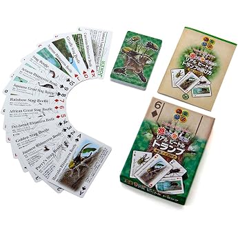 Carolata Real Beetle Playing Cards Beetle / Quiz / Plastic, Stag Beetle Toy, Educational Toy, Playing Cards, Games, Picture Book, Gift
