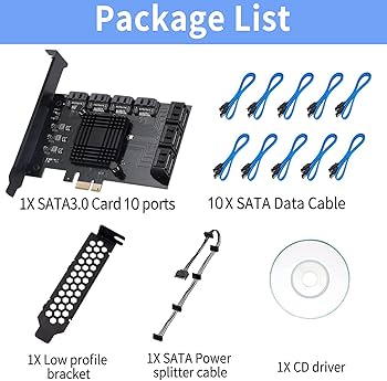 Amazon.com: ACTIMED PCI-E X1 to SATA 3.0 Controller Card, 10-Port