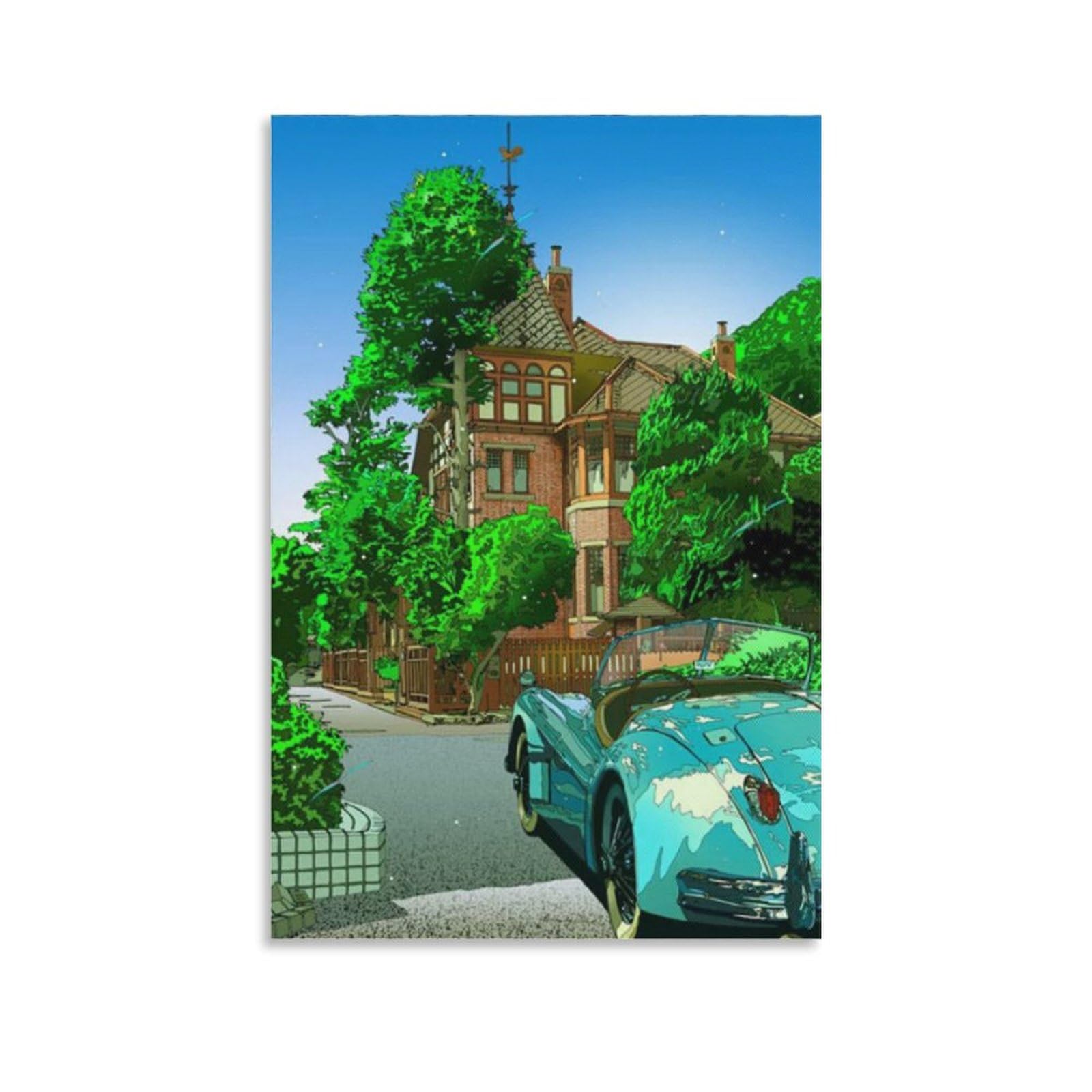 Amazon.co.jp: 鈴木英人の作品 《アート ポスター北野・風見鶏の館