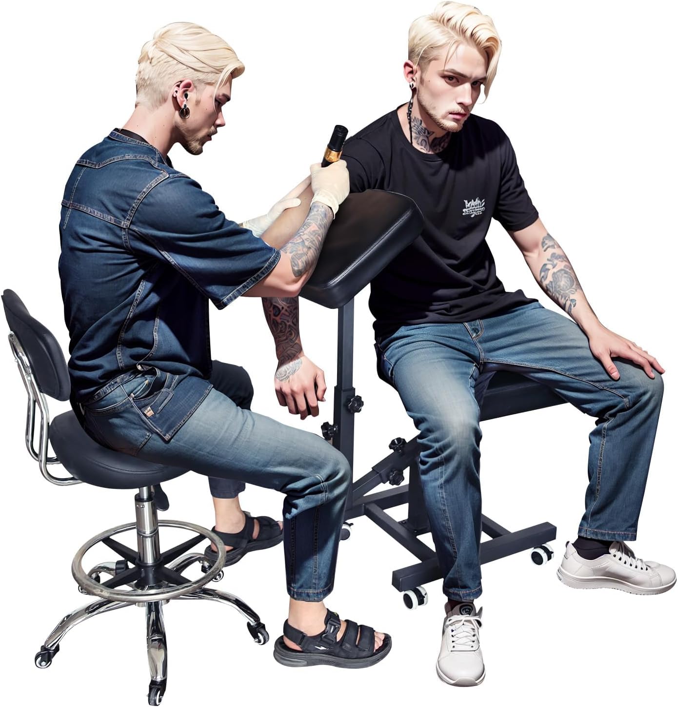 Third Generation Upgraded Tattoo Armchair Multi-Function Tattoo Chair for customers Adjustable Tattoo Equipment with armrest Brackets and Wheels