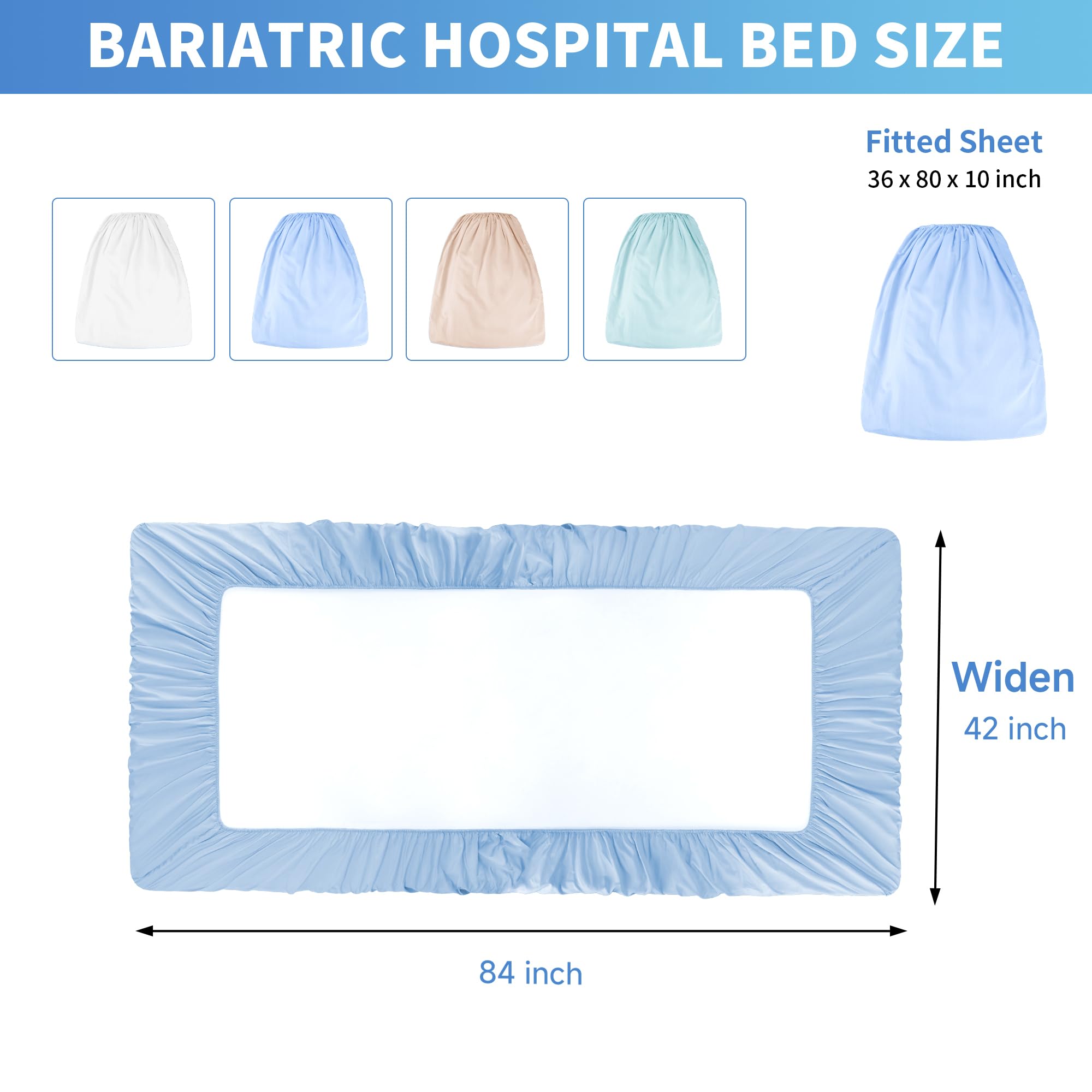 Paquete de 4 sábanas bajeras de hospital bariátrico de 42 x 80 x 12 pulgadas de profundidad para colchones médicos y bariátricos de gran tamaño, tejido suave, duradero y elástico (beige)