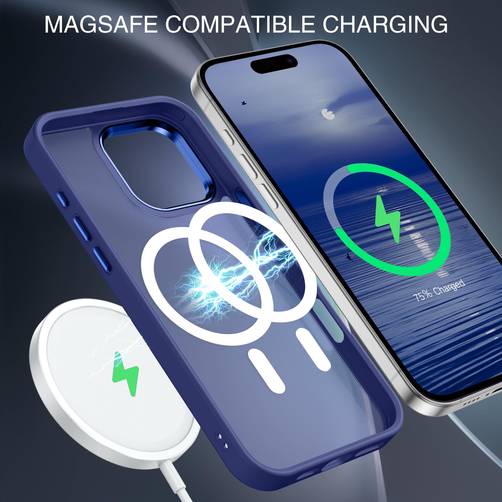 GaoBao Custodia Magnetica Per IPhone 16 Pro Max Con Anello Magsafe - Protezione Integrale Traslucida, Retro Opaco, Colore Bronzo - 4