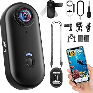 Nisanuki Action Cam 4K, Sports Camera WiFi 120° 1080P HD, Mini Action Camera WiFi Bicycle Motorcycle Helmet Camera, Underw...