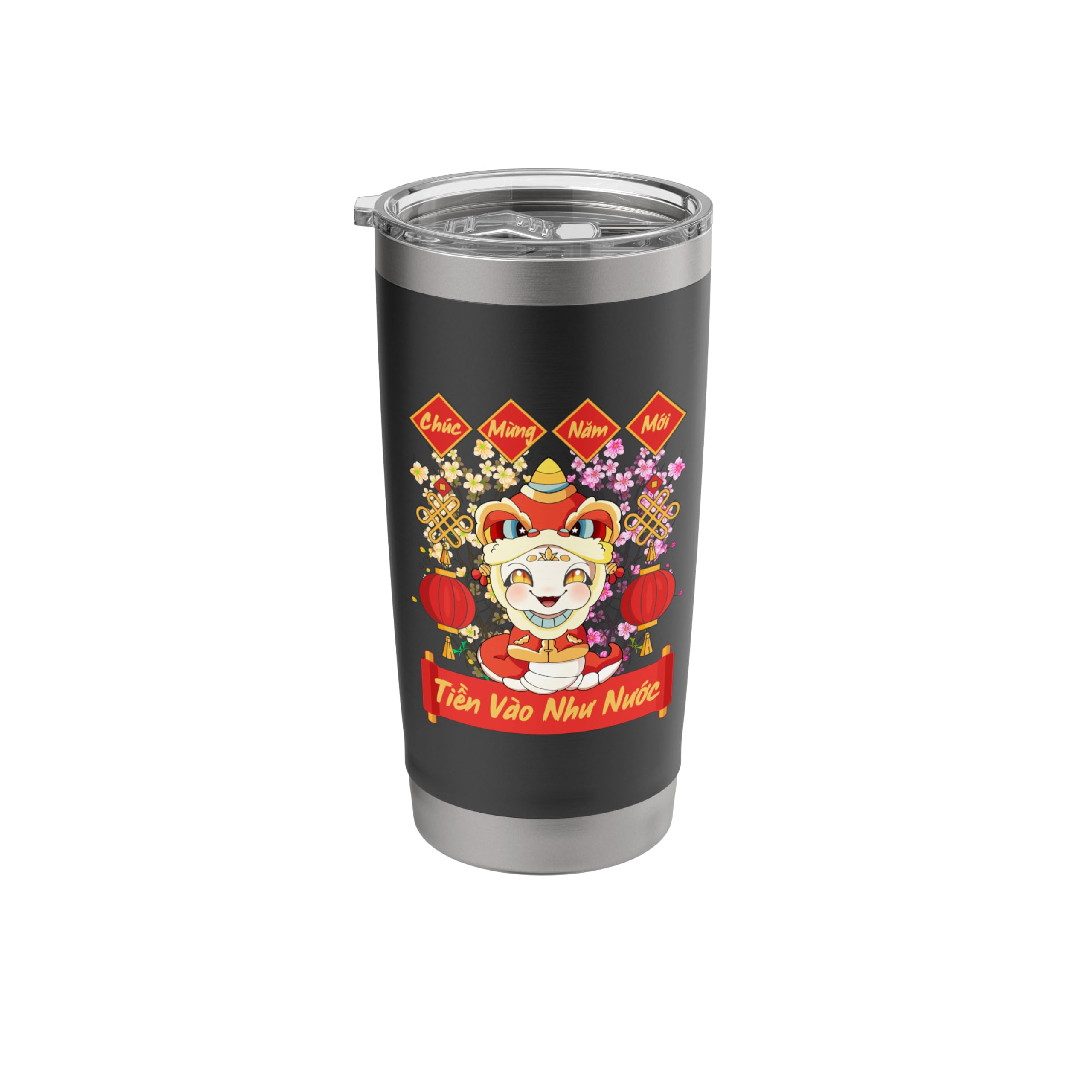 Vietnamese New Year Decorations Tet 2025 Year Of The Snake Stainless Steel Insulated Tumbler