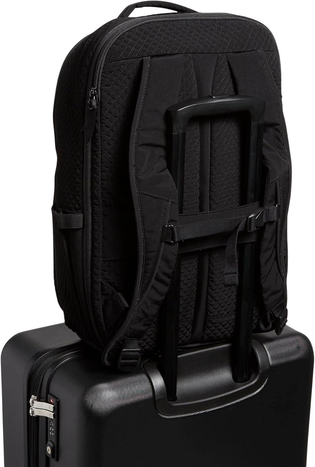 Vera Bradley Women's Microfiber Large Travel Backpack Travel Bag, Classic Black, One Size - Image 6