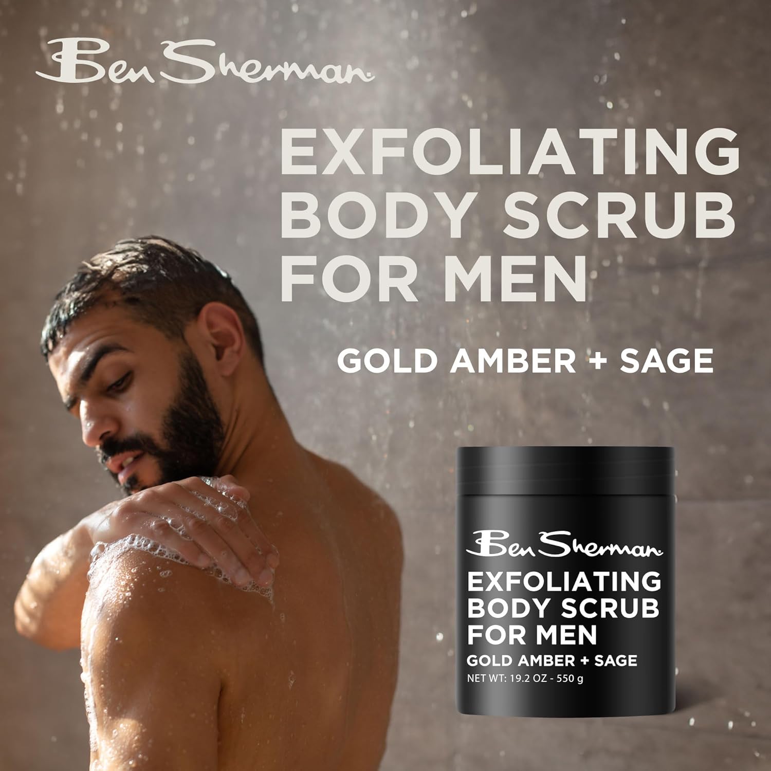 Ben Sherman Exfoliating Body Scrub For Men with Shea Butter Vitamin A and C, Moisturizing Hydrating Body Scrub for Healthy Skin - Image 5