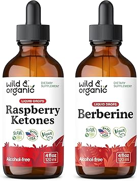 Wild & Organic Raspberry Ketones Tincture 4 fl oz & Berberine Tincture 4 fl oz