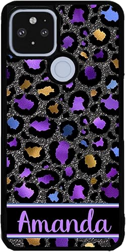Miniatura 9 de Space Leopard Blue Gold Foil Personalized Black Rubber Phone Case Compatible With Google Pixel 10, 10 Pro, 10 Pro XL, 9a, 9 Pro, Pixel 9, Pixel 9