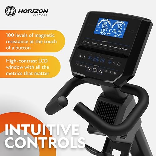 Miniatura 4 de Horizon Fitness Bicicleta reclinada 5.0R, fitness y cardio, bicicleta de ciclismo de resistencia magnética con Bluetooth, asiento cómodo con soporte