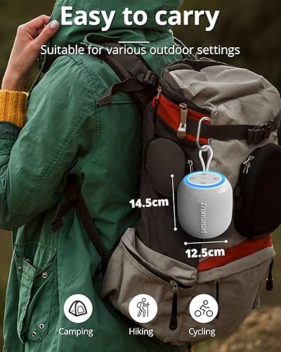 Miniatura 5 de Tronsmart T7 Mini altavoz Bluetooth portátil compacto con luces, sonido estéreo, Bluetooth 5.3, tiempo de reproducción de 18 horas, emparejamiento