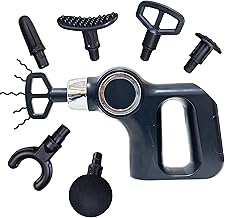 Professional Massage Gun for Pain Wireless for all | 6 Heads Massage Gun Deep Tissue Stabilizer and Pain relief | Rechargeable Handheld Percussion Gun Massager Machine | Body and Muscle Relaxation (Black)