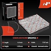 Vista 2 de Filtro de aire de cabina A-Premium con carbón activado compatible con Nissan Versa 2020-2023 1.6L, Kicks 2018-2023 1.6L, Reemplazo# 278915RB0A