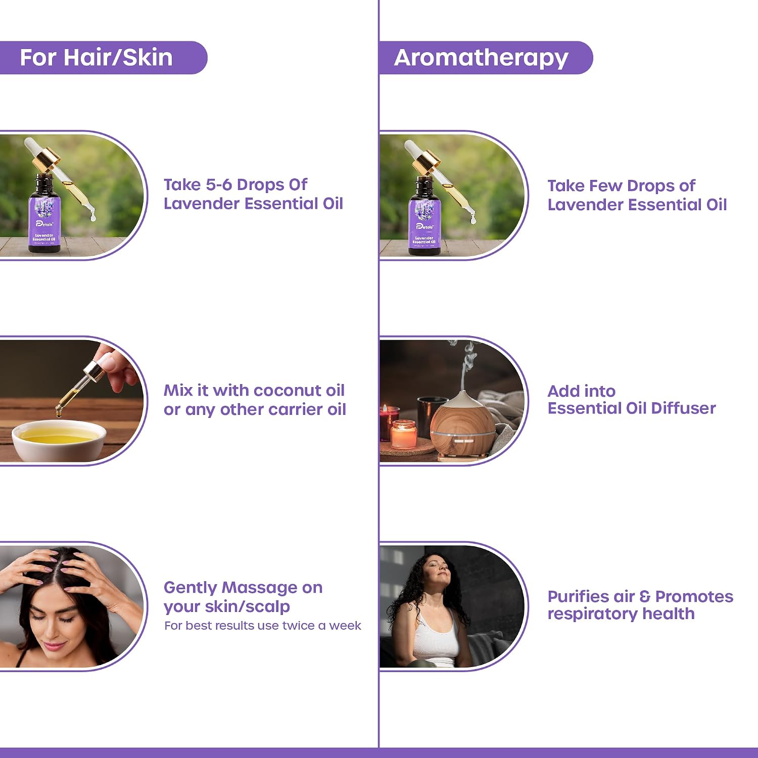 Lavender Essential Oil for Balance, Wellness, Relaxation, Skin Care, Hair & Scalp Care, Aromatherapy, Diffuser, Pure & Natural | 15ml