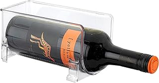 JINAMART Zestaw 3 stojaków do przechowywania wina z możliwością układania w stos | Uchwyt na wino | Wolnostojący organizer na lodówkę lub blaty kuchenne (pomieści 3 butelki)